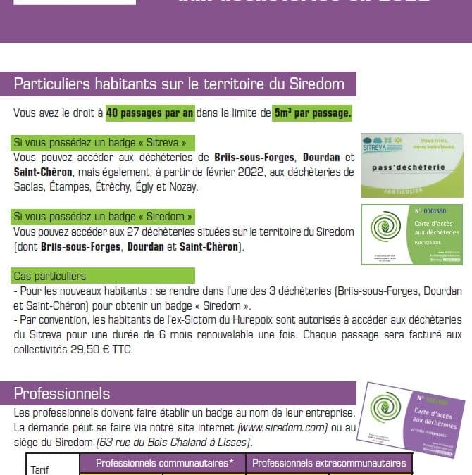 SIREDOM : conditions d’accès en 2022