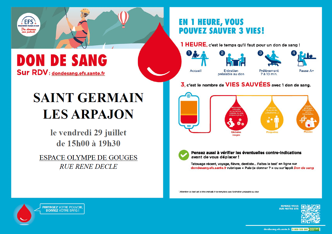 Don du sang Ville de SaintGermainLèsArpajon
